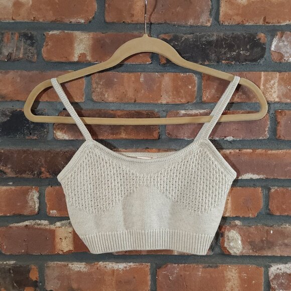 Camila Coelho Mimmi Cropped Cashmere Blend Tank in Beige Neutral Women's S - Picture 4 of 8